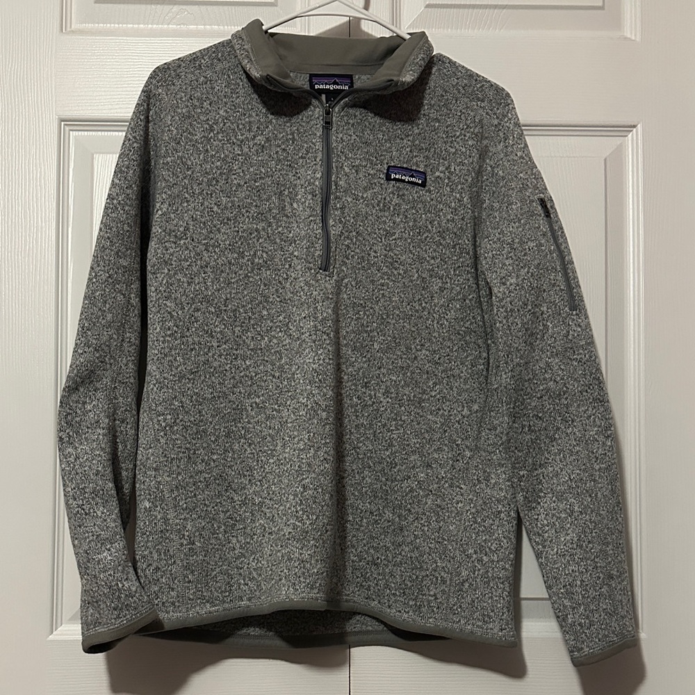 Patagonia Gray Heather Quarter-Zip Fleece Pullover